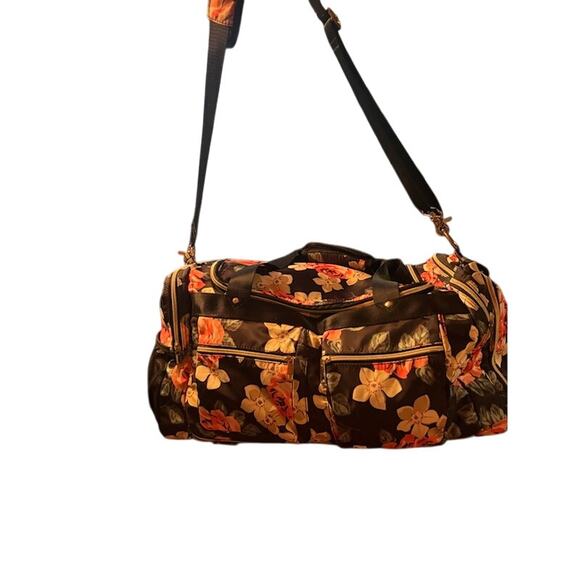 Weekender Bag Floral Duffle Overnight Bag Canvas Travel Carry On Waterproof - Picture 5 of 16